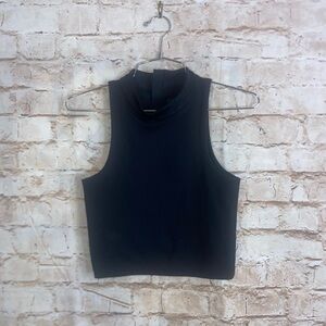 Girlfriend Collective Freddie High Neck Back Zip Top Size Small